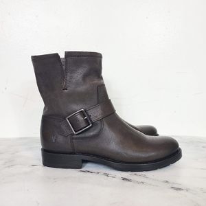 Frye Natalie Short Engineer Charcoal Boots- women’s 6.5